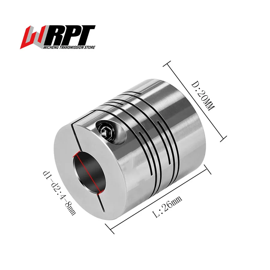 CICG Parallel Line Groove Coupling Motor Encoder Connector Stainless Steel Flexible Coupling CICG-20X26 CNC Transmission Parts