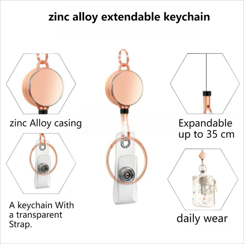 10 Mini High-bounce Retractable Badge Lanyards, Portable and Anti-theft, Easy To Pull, Suitable for Safety