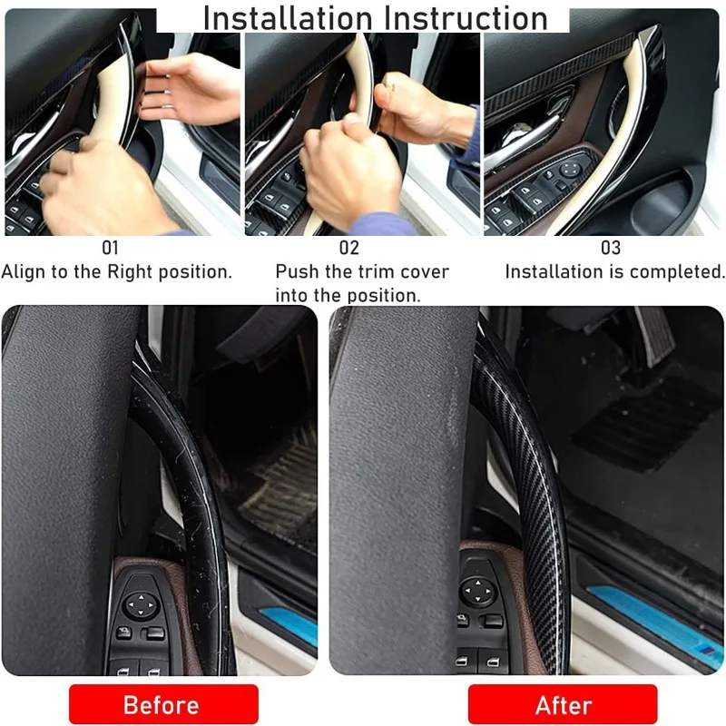 Car Interior Door Handle Cover Trim for BMW 3/4 Series F30 F35 320i 320Li 328i 328Li 335i 335Li 2012-2018