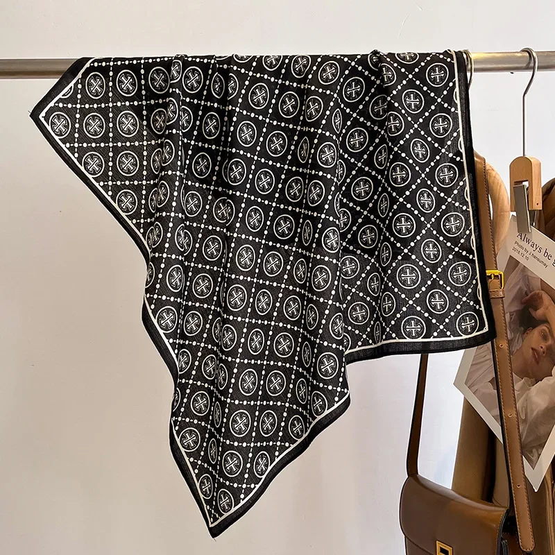 الفاخرة الهندسة طباعة المخملية ساحة الشعر وشاح للنساء لينة رئيس الحجاب مكتب رباطات للرقبة منديل الإناث عقال منديل #6