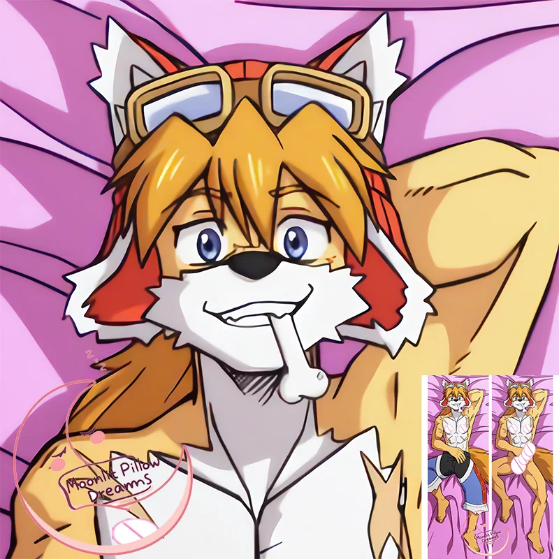 【مجموعة كاملة】غطاء وسادة على شكل كلب فروي Dakimakura 2WT 40X120cm 50x150cm 60X180cm - وسادة جسم Waifu مزدوجة الجوانب R18+ Waifu