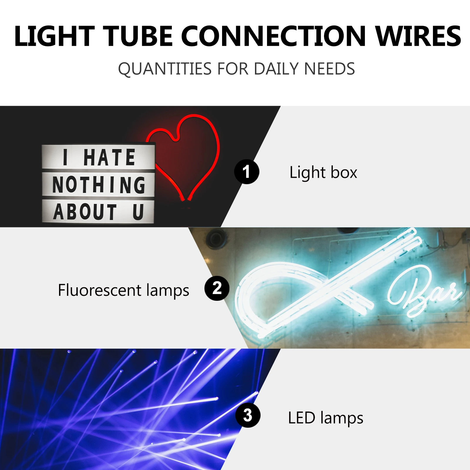 

10 Pcs Lamp Connection Wire LED Light Tube Cable Durable Premium Material Fluorescent Lamps Lines Electric Base