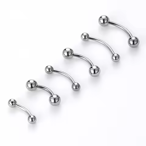 1pc 6-16mm Curved Barbell Banana Piercing Bar 3 4 5 6 8mm Ball Titanium Stainless Steel 14G 16G 1.2mm 1.6mm DIY Body Jewelry