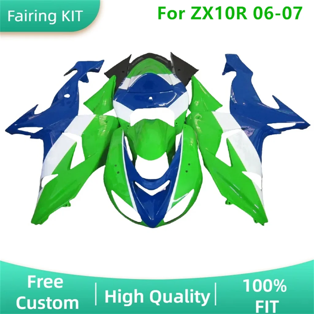 Rebuilt Motorcycle Fairing Kits for Kawasaki ZX-10R 06 07 ZX 10R ZX10R 2006 2007 ABS Road Racing Body Repair Aftermarket Parts