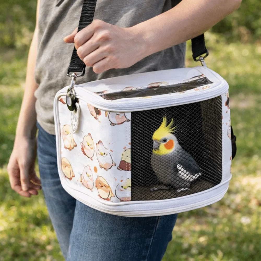 

Large Space Parrot Outdoor Bag Adjustable Straps Cartoon Pattern Bird Carry Bag Breathable Pet Travel Bag Travel