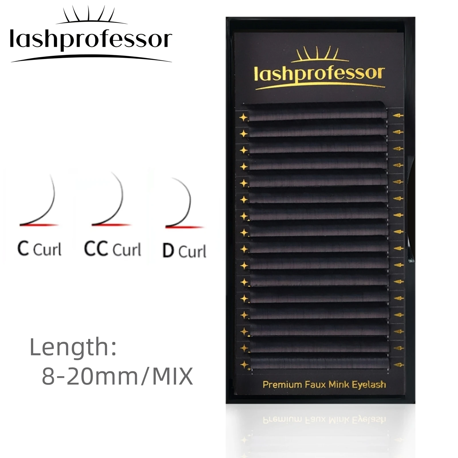 Lashprofessor 16 Reihen Russische Volumen Wimpernverlängerung 0,03/0,05/0,07/0,1 Individuelle handgemachte Seide Nerz falsche Wimpern Kneiffächer