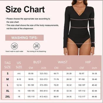 Women's Long Sleeve Shapewear Sexy Deep V  Body Shaper Ribbed Cross Tight Bodysuit Tummy Control Slimming Abdomen Corset 2