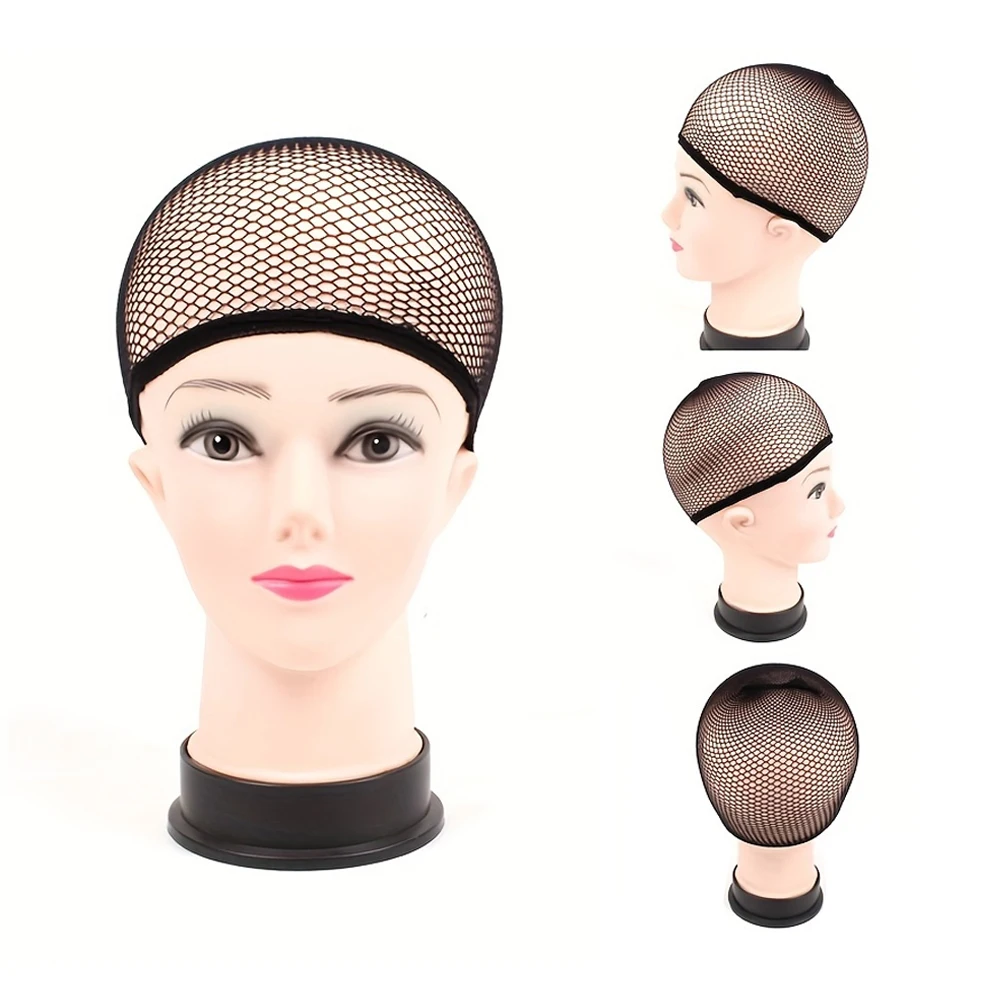 

2 Pcs Hair Stretchable Durable Wig Accessories Elastic Hair Nets Snood Mesh Weaving Black