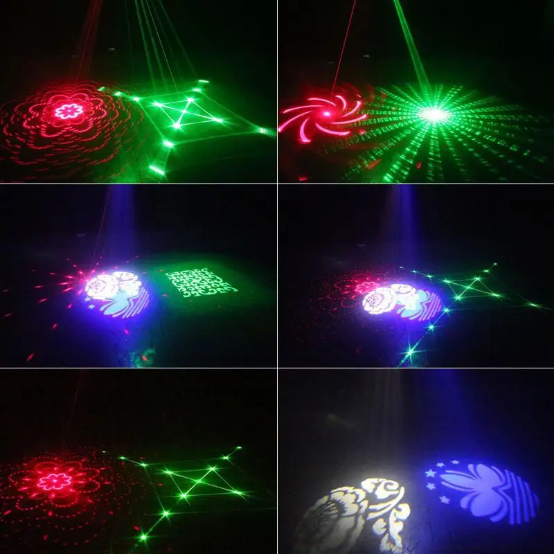 4-In-1 ضوء الليزر المنشط بالصوت KTV غرفة خاصة ستروب نمط فراشة تأثير ضوء بار شعاع الليزر لمرحلة الضوء #4