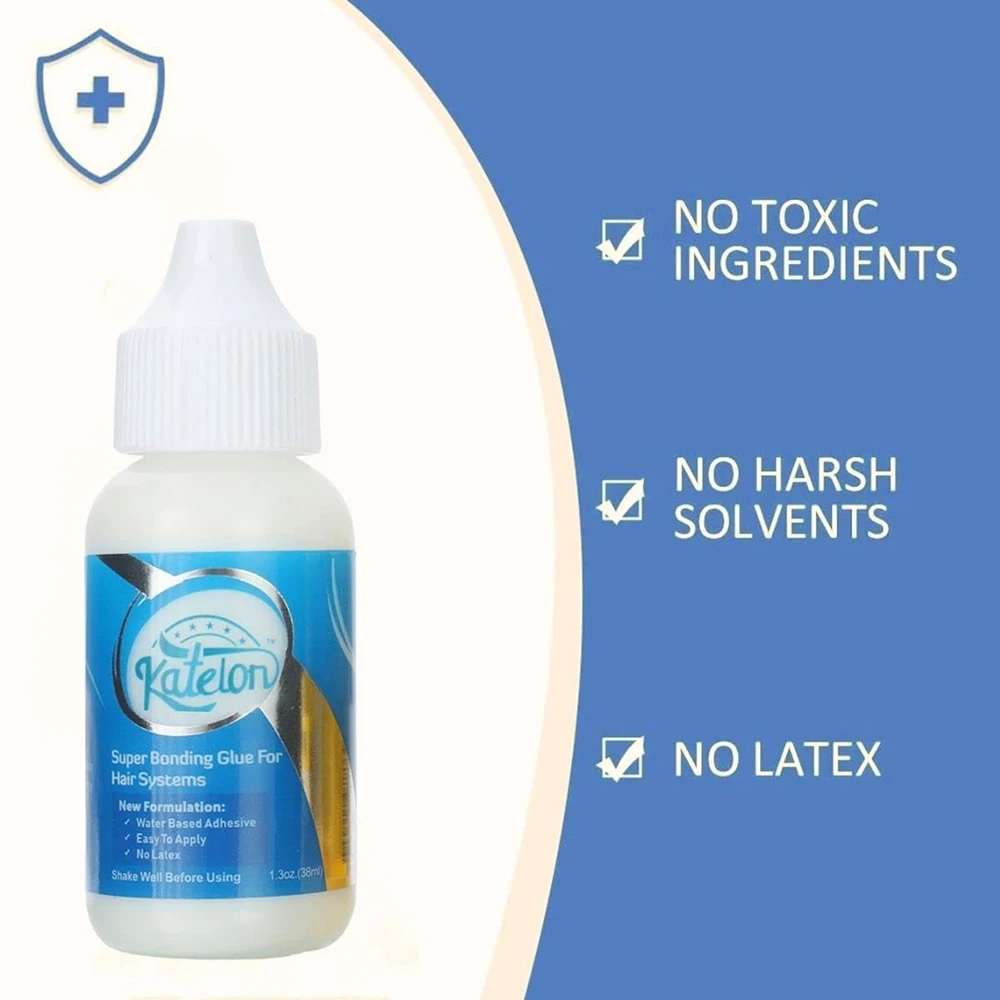 38Ml วิกผมลูกไม้ด้านหน้ากาวโปร่งใส Bonding วิกผมกาวกันน้ำ Extra Hold สำหรับวิกผมลูกไม้