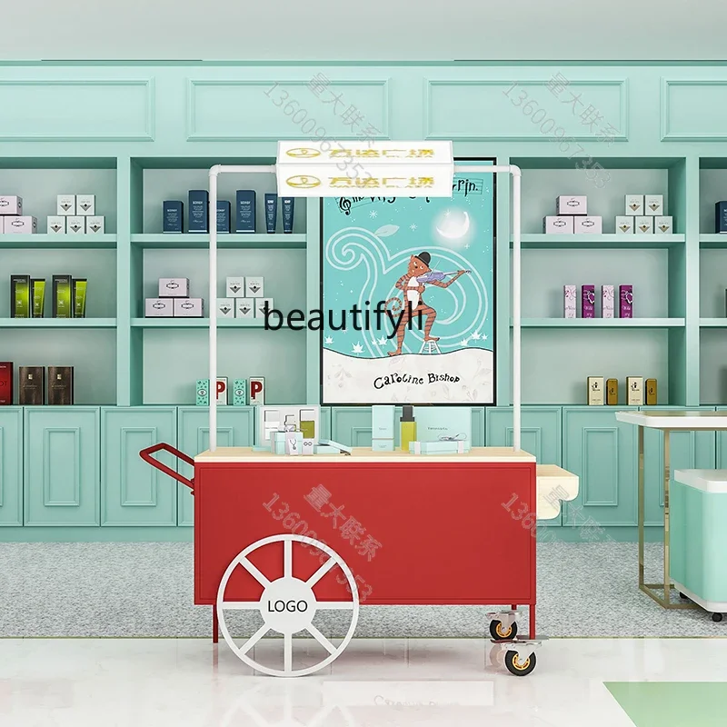 

ssK178 ss25 Stall trolley commercial display stand shopping mall booth, promotional car night market truck