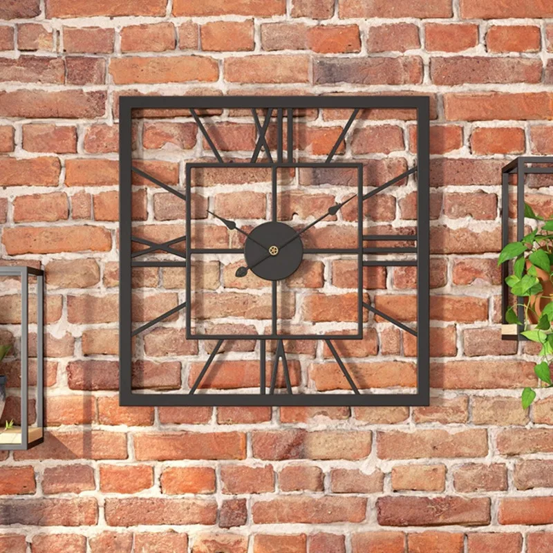 

Minimalist 3D Digital Pointer Wall Clock Square Iron Art Clock Glass Mirror Silent Modern Living Room Decorative Wall Clock New
