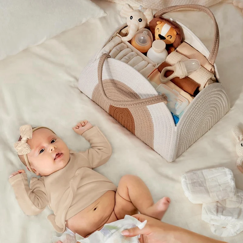 Caja grande para Baby Shower para necesidades de recién nacidos, bolsa portátil para mamás para productos para bebés y bolsa de pañales de gran capacidad.