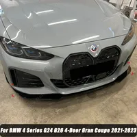 Front Bumper Splitter Lip Diffuser For BMW 4 Series G24 G26 420i 430i i4 M50 4-Door Gran Coupe 2021-2023 Gloss Black Tuning