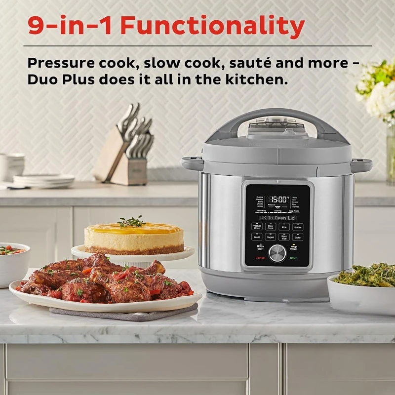 8-Quart Whisper Quiet 9-in-1 Electric Pressure Cooker, Slow Rice Cooker, Steamer, Sauté, Yogurt Maker, Warmer & Sterilizer