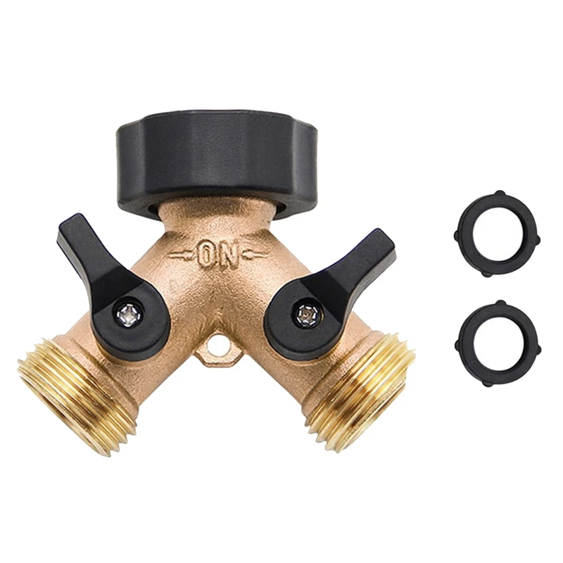 

Brass 2-Way Garden Tap Splitter Female 3/4 Y Hose Splitter Quick Connector Garden Hose Splitter