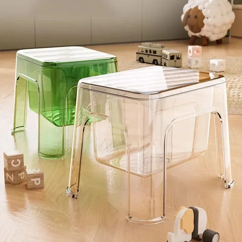 

Transparent Bedroom Foot Stool Ultralight Small Relax Unique Apartment Stool Changing Household Modern Tabouret Salon Furniture