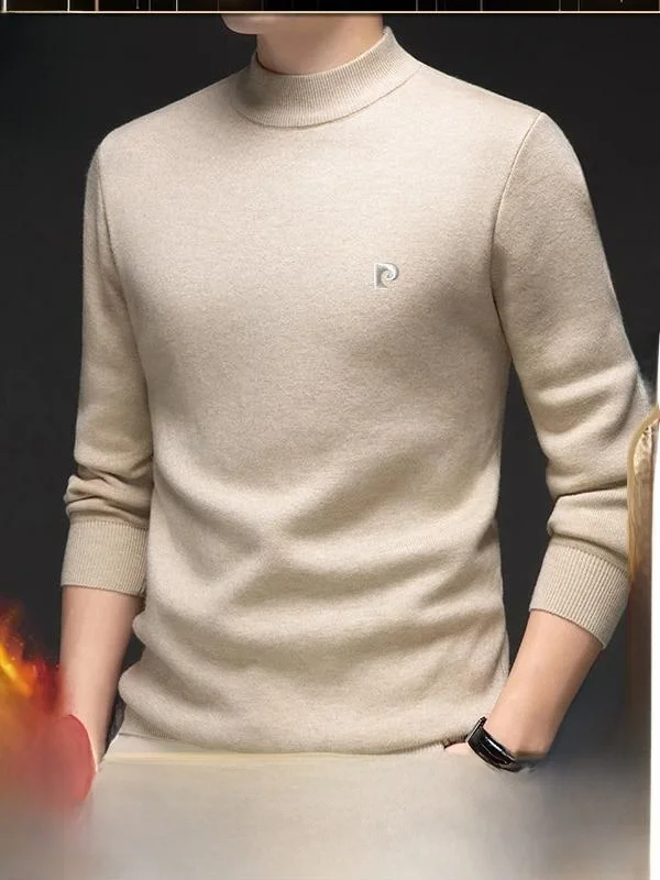 

Мужской шерстяной свитер Pierre Cardin с высоким воротником, утепленный, зимний, теплый, модный городской стиль