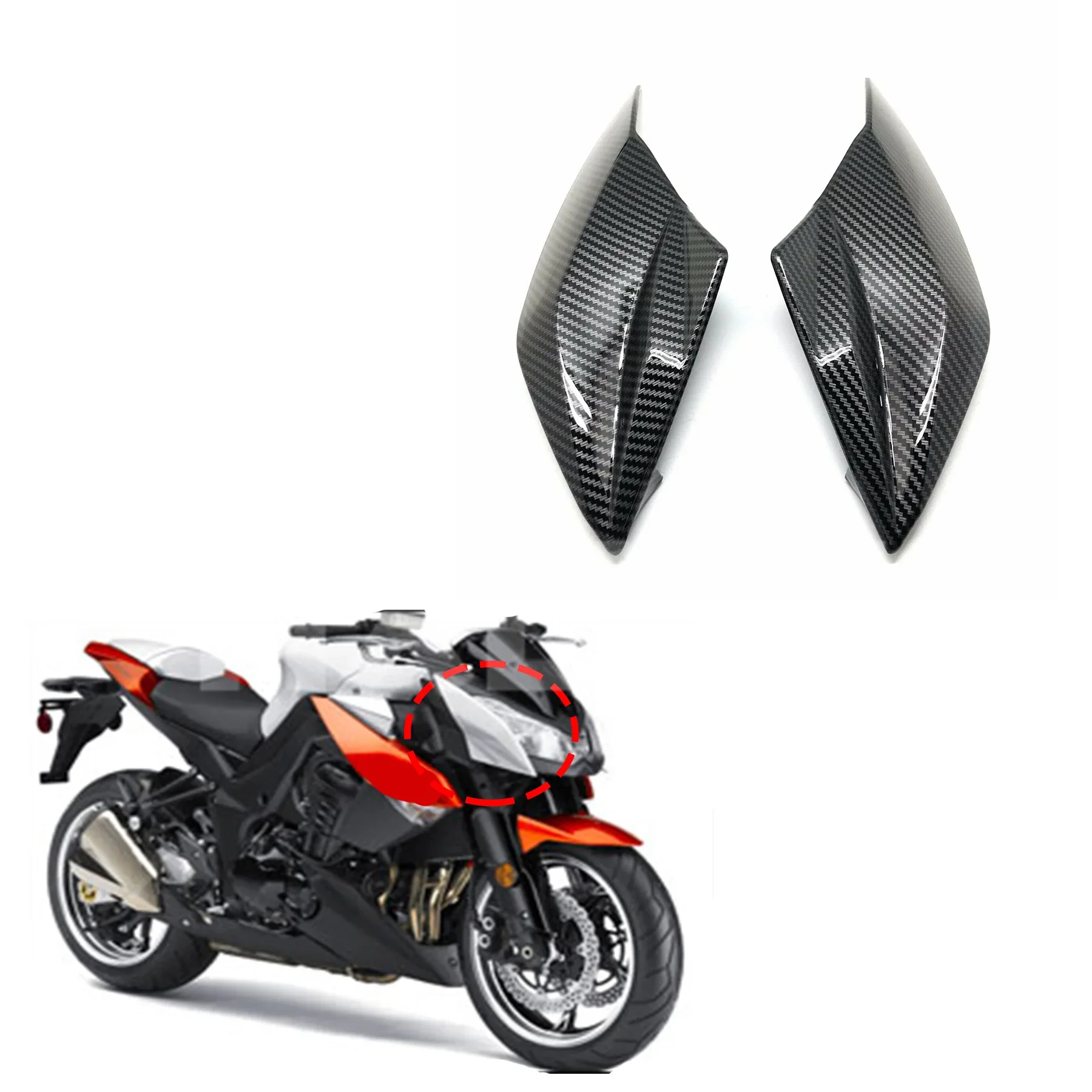 

Plastic Front Nose Fairing Panel for KAWASAKI Z1000 2010 2011 2012 2013 Motorcycle Accessorie Headlight Upper Cowl Side Cover