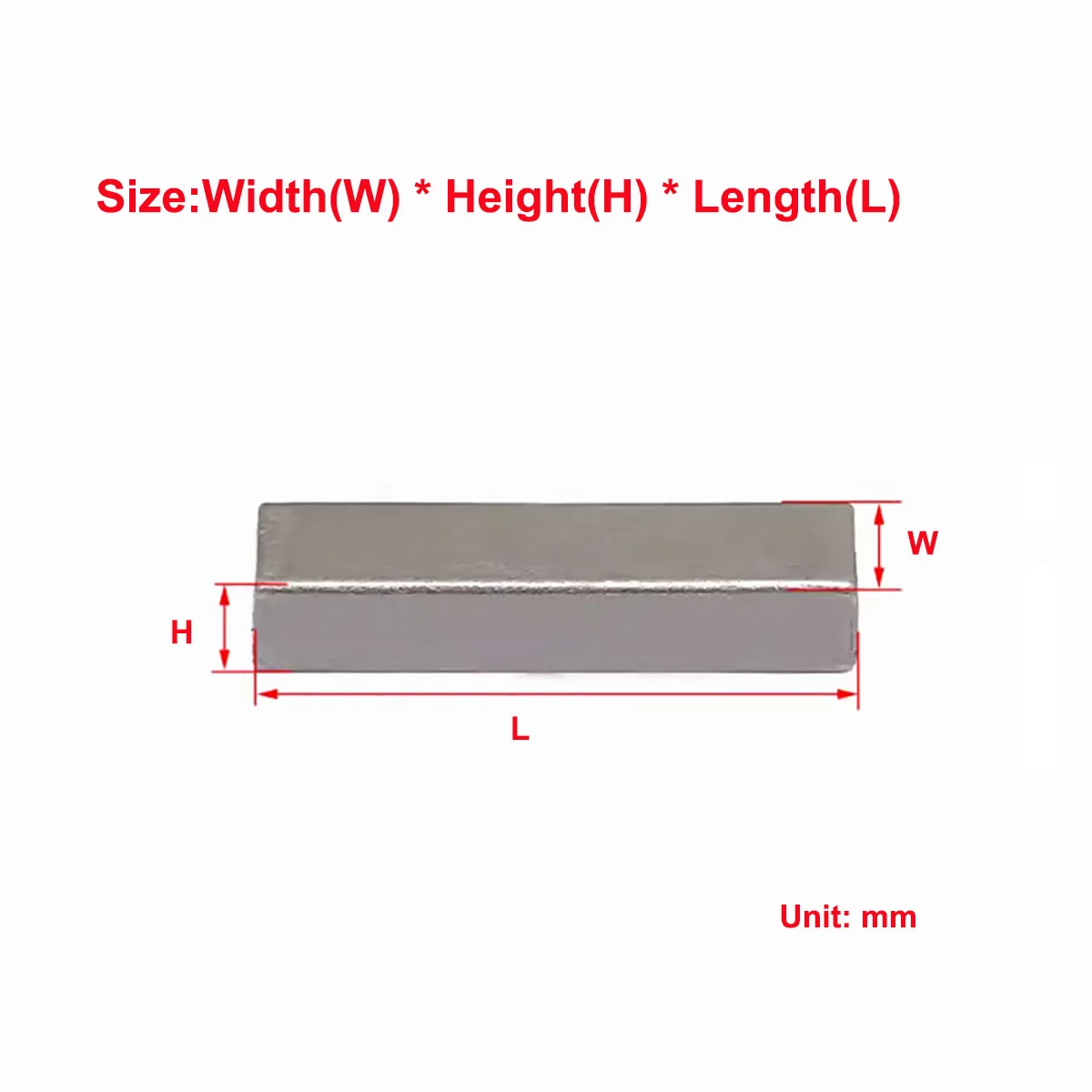 A3 Steel B-Type Flat Key Pin Shaft Square At Both Ends 5×5 6×6 10×8 12×8 Fasteners