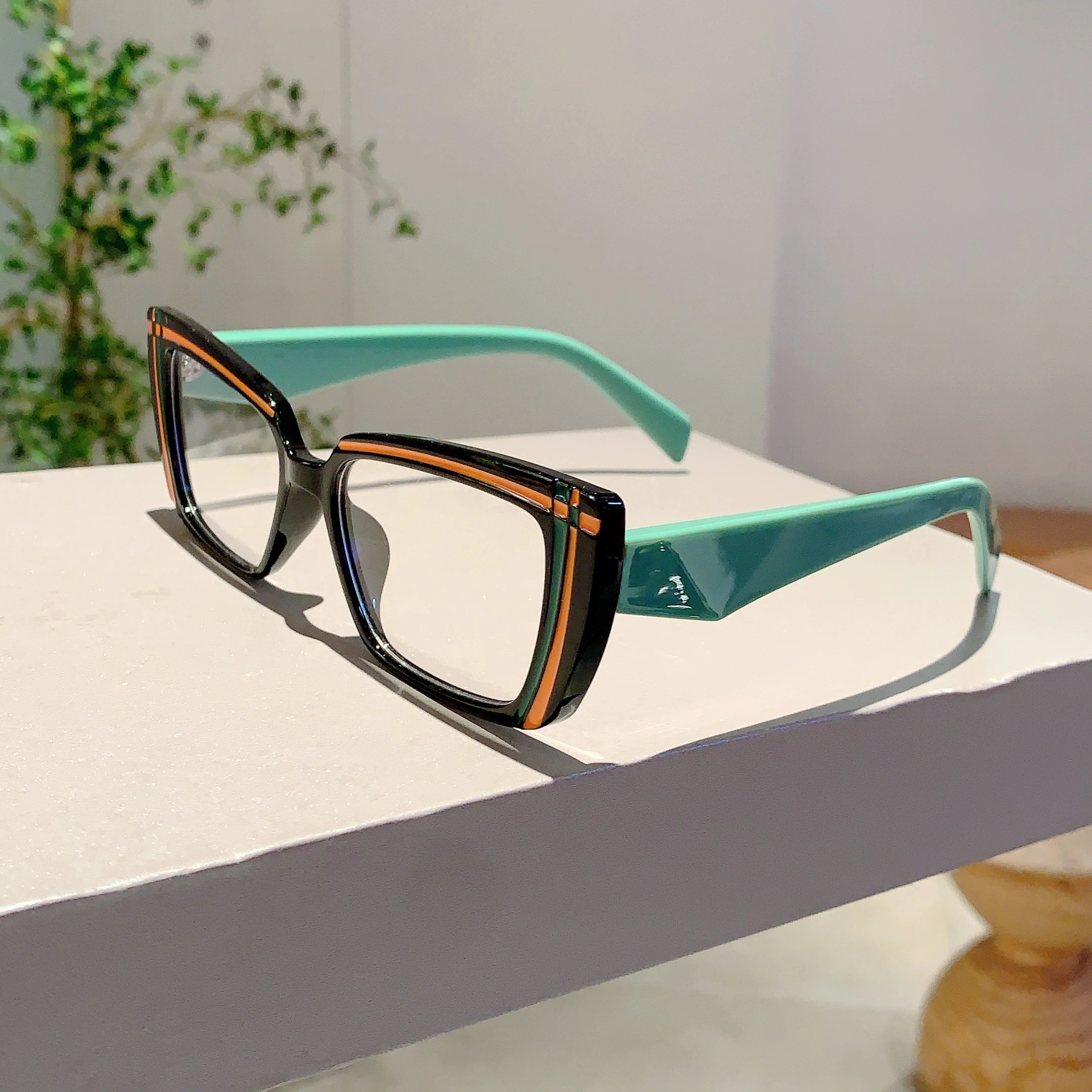 KAMMPT Vintage Cat Eye Glasses Women 2024 New Fashion Multicolor Rim Eyewear Trendy Stylish Design Non-prescription Eyeglasses