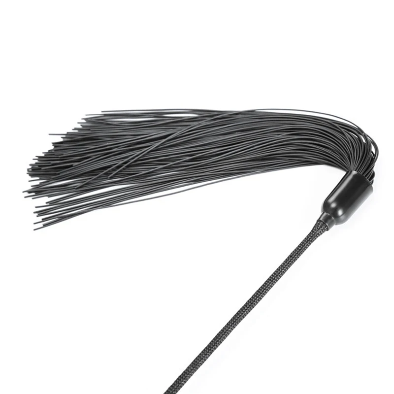 Cavalo treinamento adestramento chicotes, Six Beads Handle, borlas de silicone, Top Long Straight Whip, equitação Colheita Flogger Paddle Slapper,