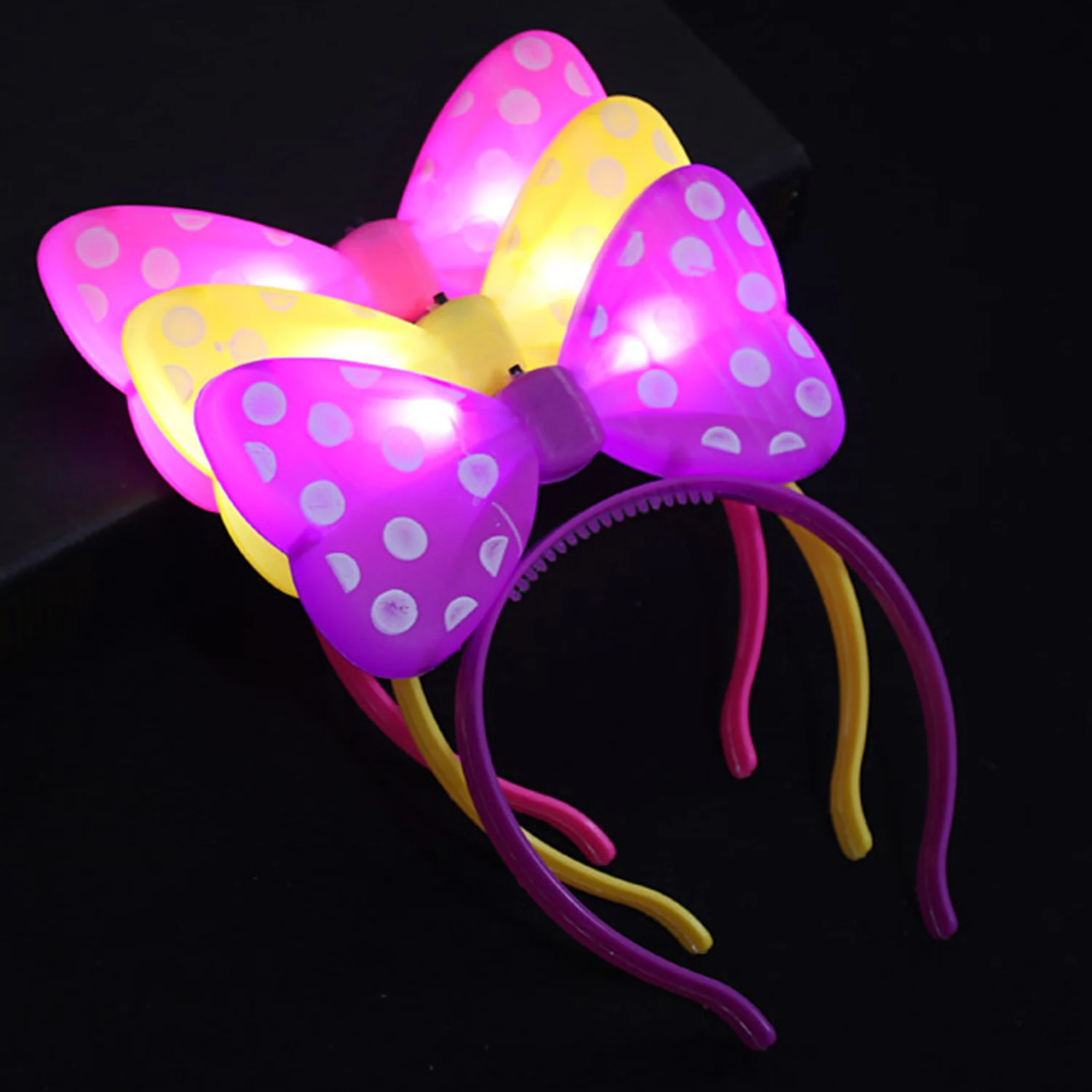 Fita LED piscando para mulheres e meninas, arcos piscando brilho hairbands, bolinhas bowknot, fontes luminosas do partido, Natal e aniversário, 1 pc