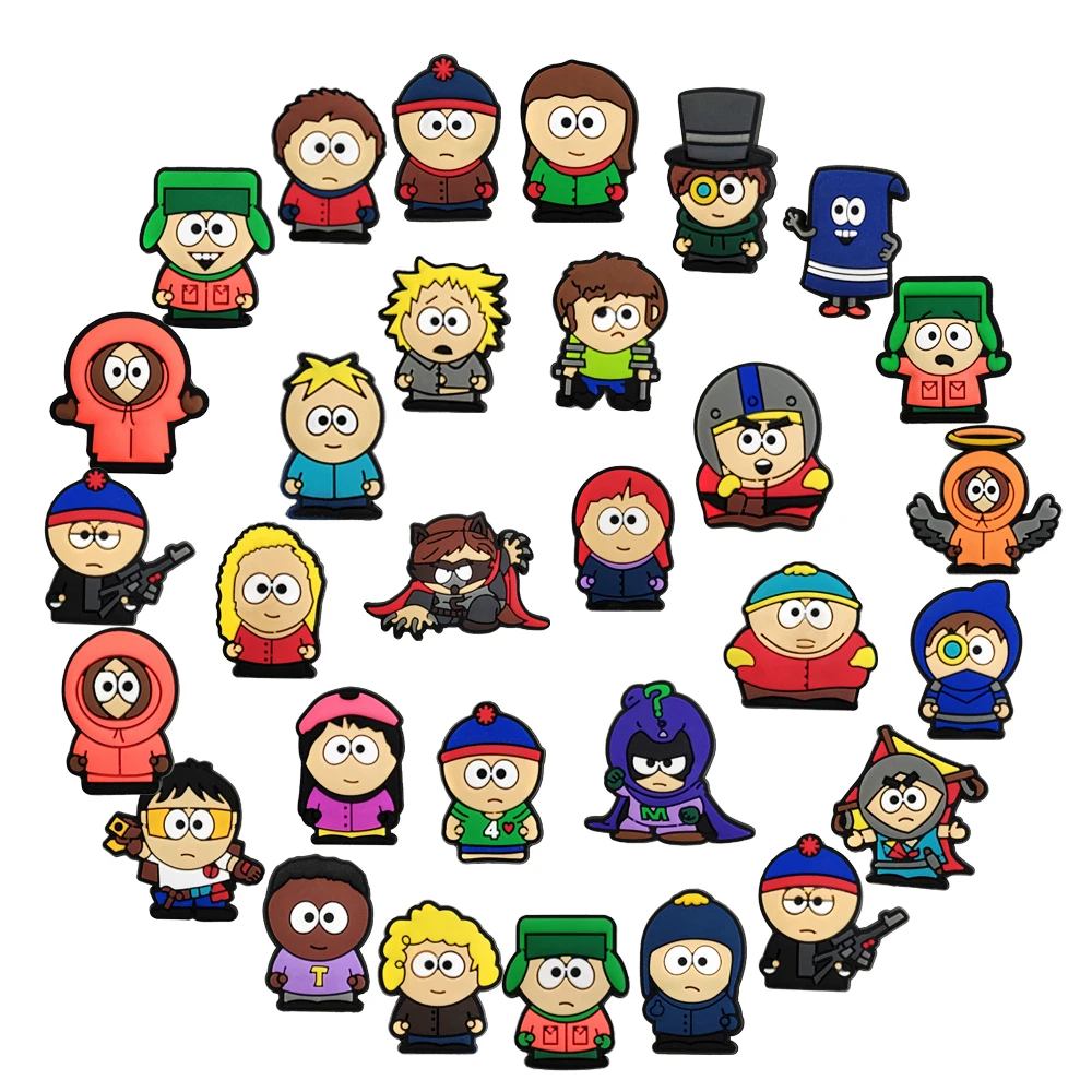 16-100 Stück Niedliche South Park Cartoon-Serie PVC-Schuhzubehör Abnehmbare Wasserdichte DIY-Schuhdekorationen Modische Geschenke – Detail 5