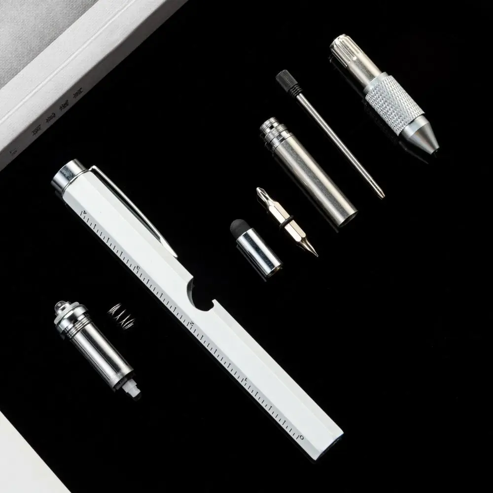 

9 in 1 Multi-function Tool Pen Portable DIY Ballpoint Pen Levelgauge Professional Mini Cross Screwdriver Office Supplie
