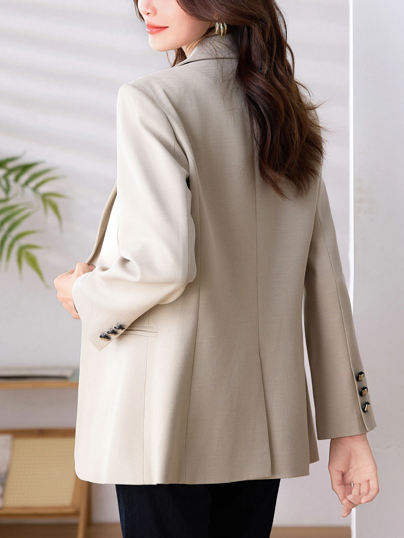 

Women's Single Button Split Hem Blazer | Spring Autumn High-End Texture Elegant Office Commute & Casual suit jacket