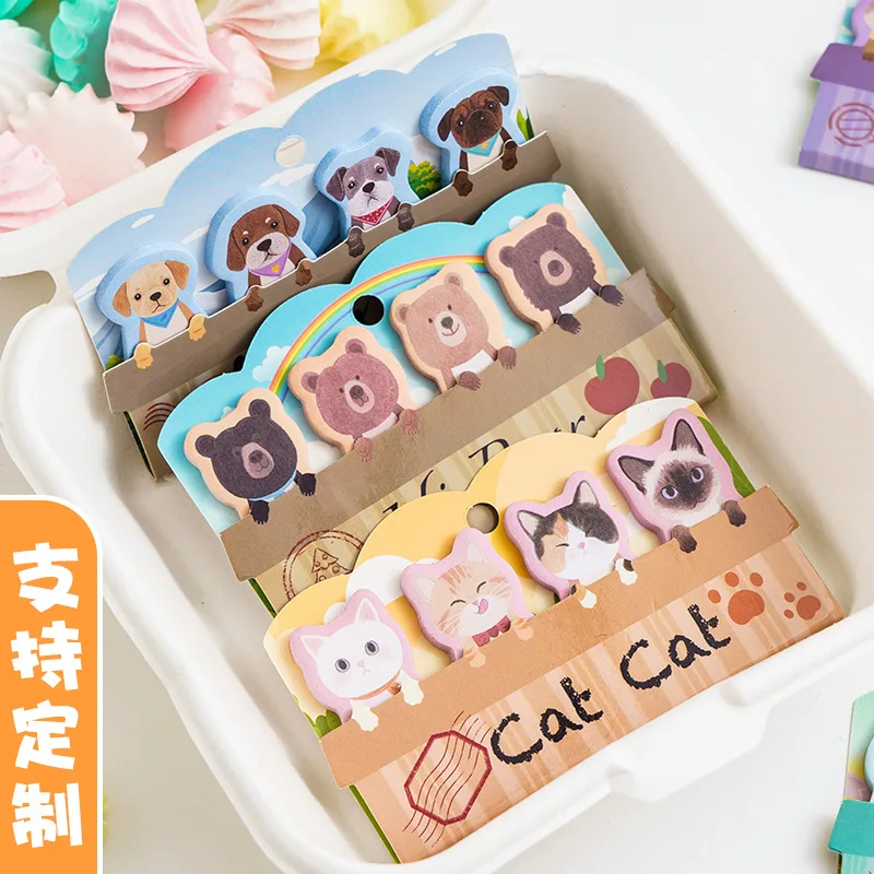 120sheets Cute Pet Thumb Sticky Notes Cartoon Memo Pad High-value Learning Rewards Classification Labels Stationery Small Gifts