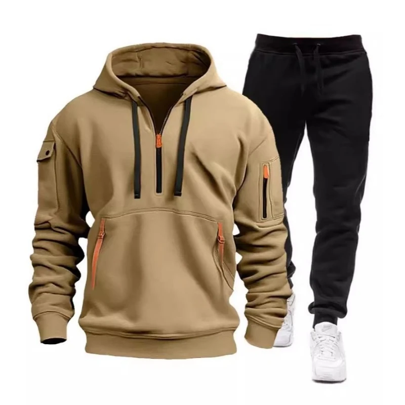 Sports Casual Men Gym Wear Fitness Suits Jogging Running Outdoor Tracksuit Trainning Matching Outfits Autumn Winter Pant Clothes