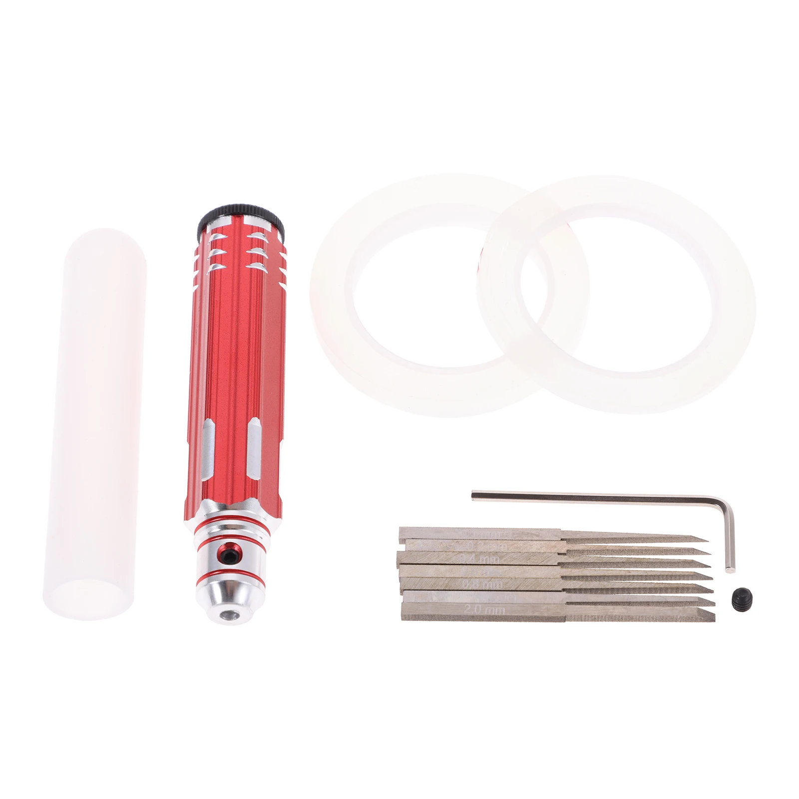 1Set Model Scriber Chisel with 7 Blades 0.1/0.2/0.4/0.6/0.8/1.0/2.0mm with Rubber Cap Two Carving Masking Tape Accessories