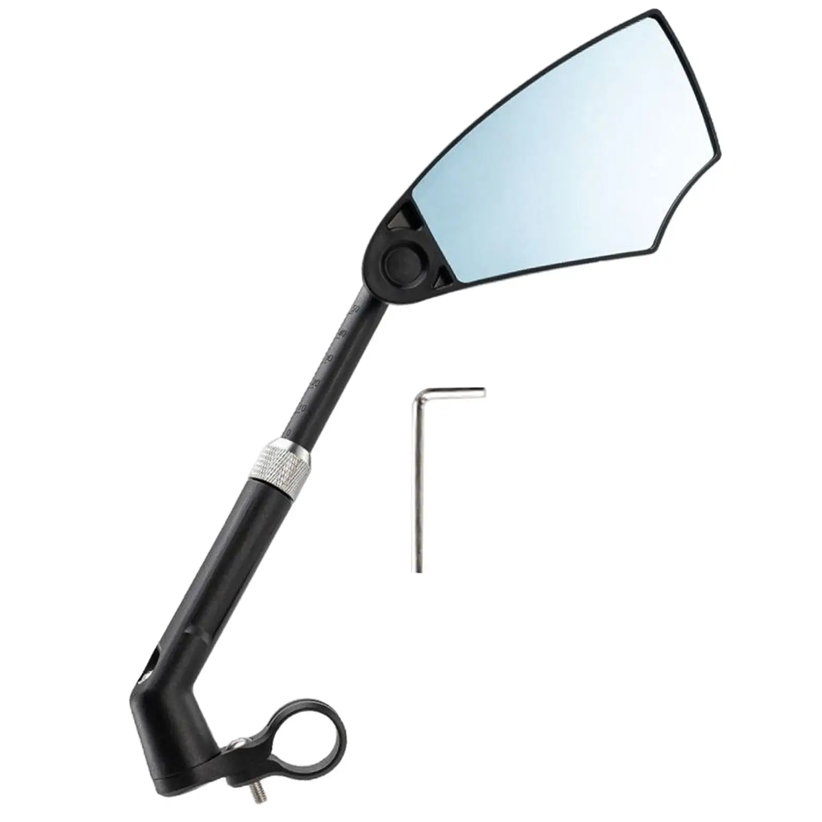 Bike Bar End Rearview Mirror Long Extension Universal Nylon Glass Clear Vision for Mountain Road Bicycle and Ebike