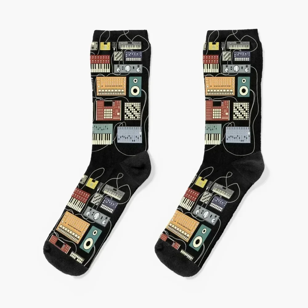 

Electronic musician Synthesizer and Drum Machine Dj Socks hip hop sport aesthetic anime Socks For Men Women's