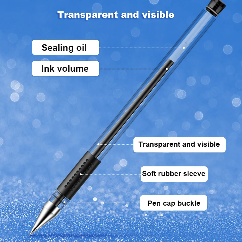 ديلي 0.7 مللي متر هلام القلم الحبر الأسود استبدال القلم الملء امتحان القلم القرطاسية اللوازم المكتبية المدرسية الكتابة