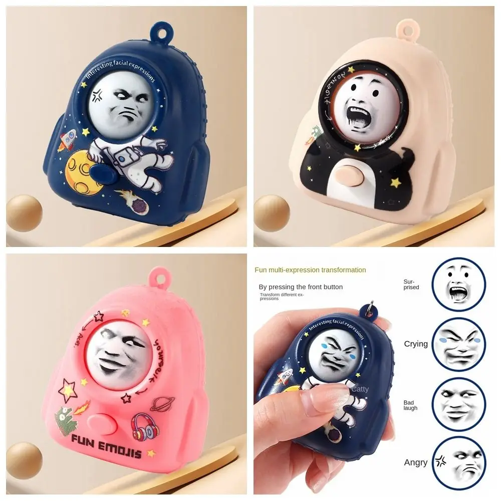 4 Facial Face Changing Pendant with Keychain Backpack Shape Face Changing Toy DIY Crafts Mini Cartoon Doll Keychain