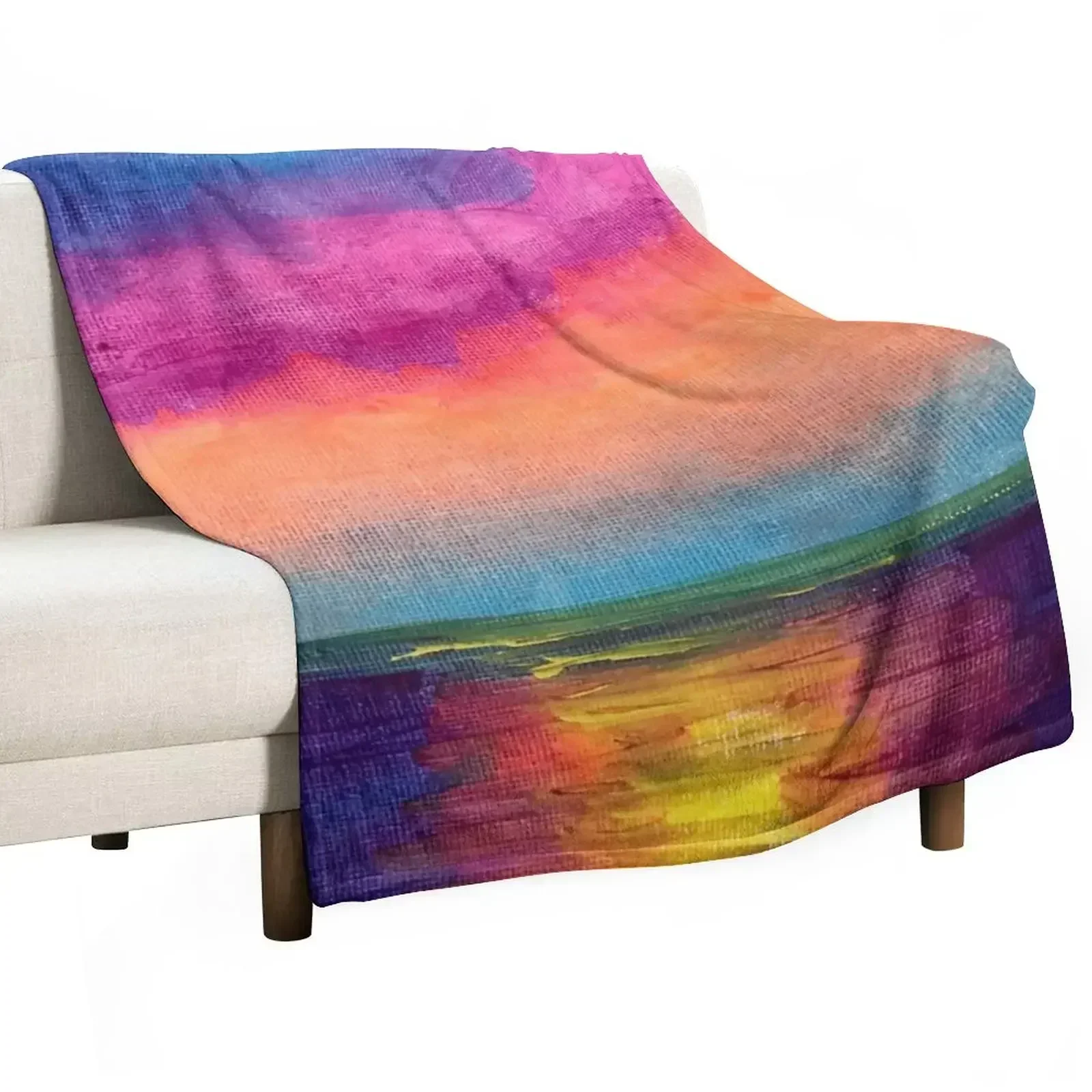 

colorful sunset Throw Blanket Shaggy Thermal Blankets