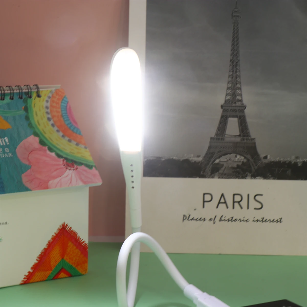 

Mini LED Night Light USB Portable Flexible Stick for Laptop PVC Material Book Light Adjustable Angle Small Bedroom Travel