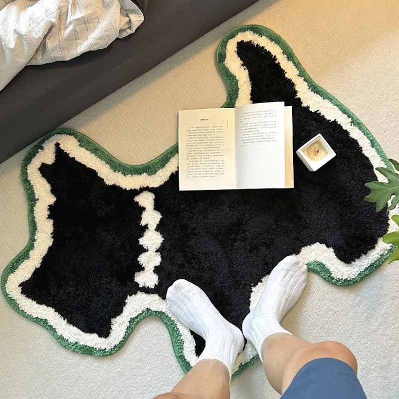 

Cartoon Bedroom Rug Dog Shaped Irregular Flocking Room Bedding Sofa Tufted Blanket Dirt Resistant Cushion Foot Mat Home Decor