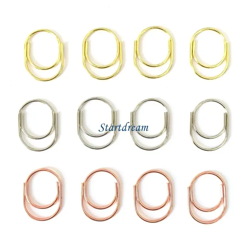 24pcs Bunte Papierclip Edelstahlpapier -Klemmen Lesezeichen Clips zum Halten von Fotoumschlägen Datei Dokument Postkarte K92C