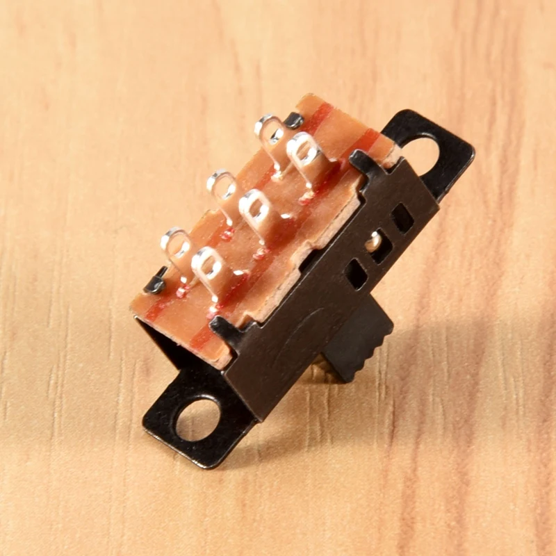 10Pcs High Knob 6 Pin 3 Position DPDT Panel Slide Switch 0.5A 50V DC-A31R