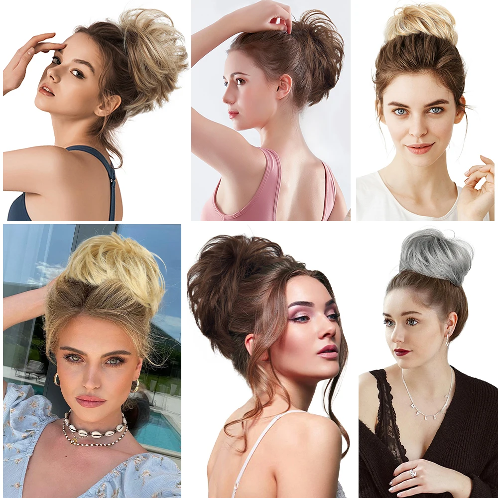 Cheap Hair Bun Messy Bun Hair Piece Comb Clip In Hair Bun Hairpiece Short Straight Versatile Tousled Updo Easy For Women