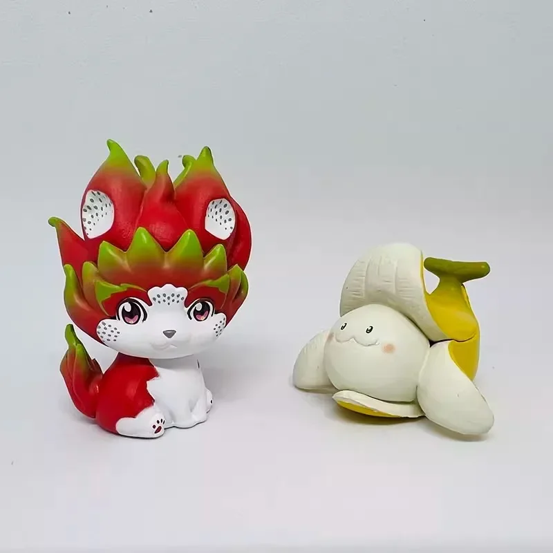 Stasto Original Kawaii Gashapon Figure Anime Fruit Fairy Lemon Hamster Pineapple Figurine Cute Capsule Toys Miniature Kids Gift