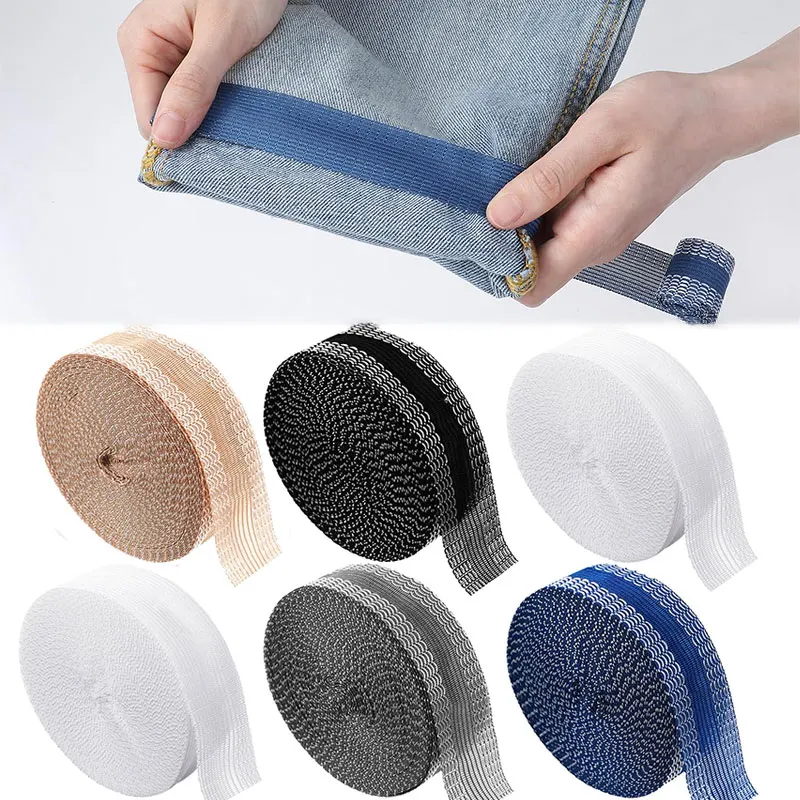 Selbstklebendes Klebeband zum Aufbügeln am Saum für Hosen, Jeans, Hosen, Verkürzen, Reparatur, kein Nähen, DIY-Kleidung, Stoff, verstellbares Saumband, 1–10 Monate – Detail 6