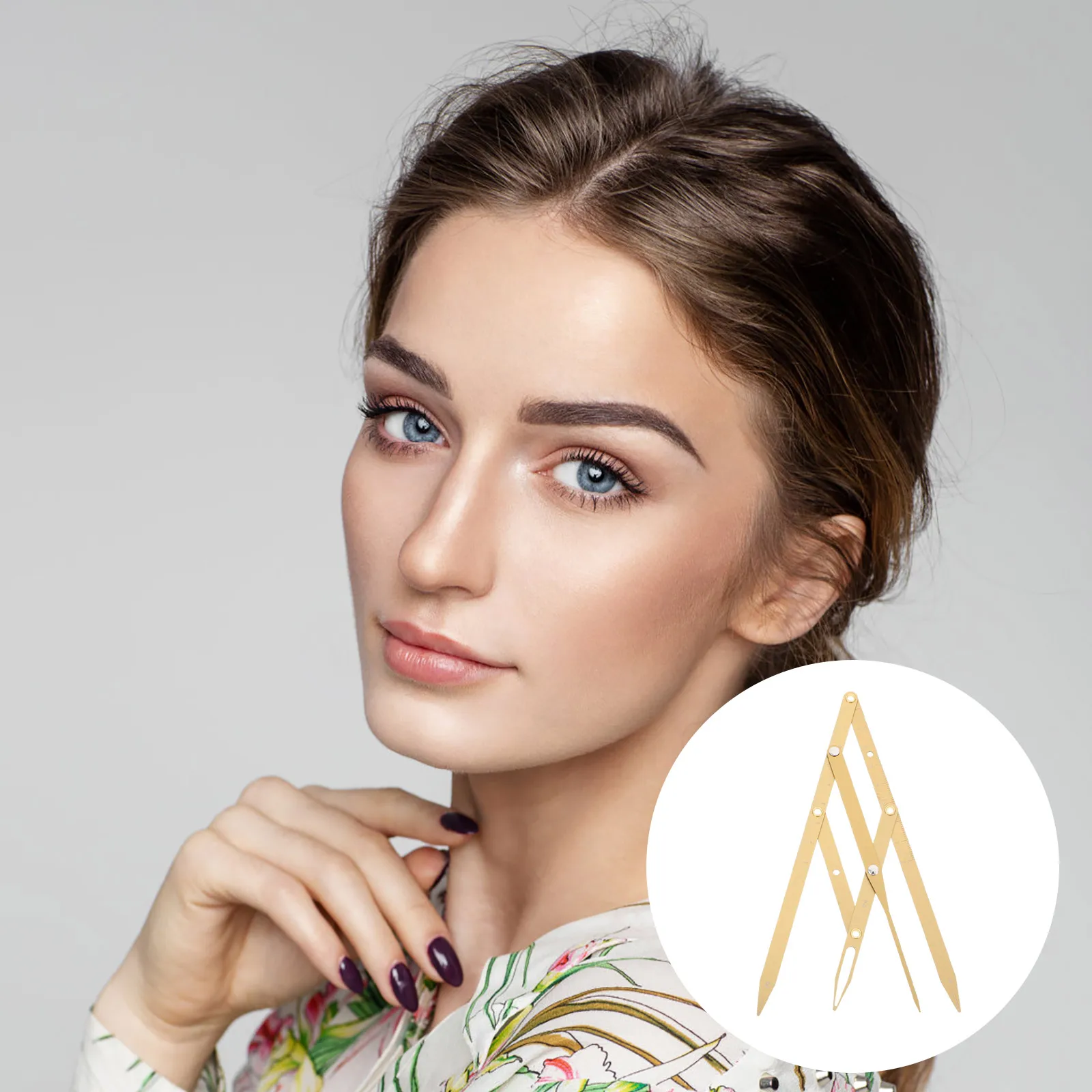 

1Pcs Adjustable Stainless Steel Eyebrow Ruler Sliding Three-Point Golden Ratio Measuring Tool Professional Eyebrow Positioning