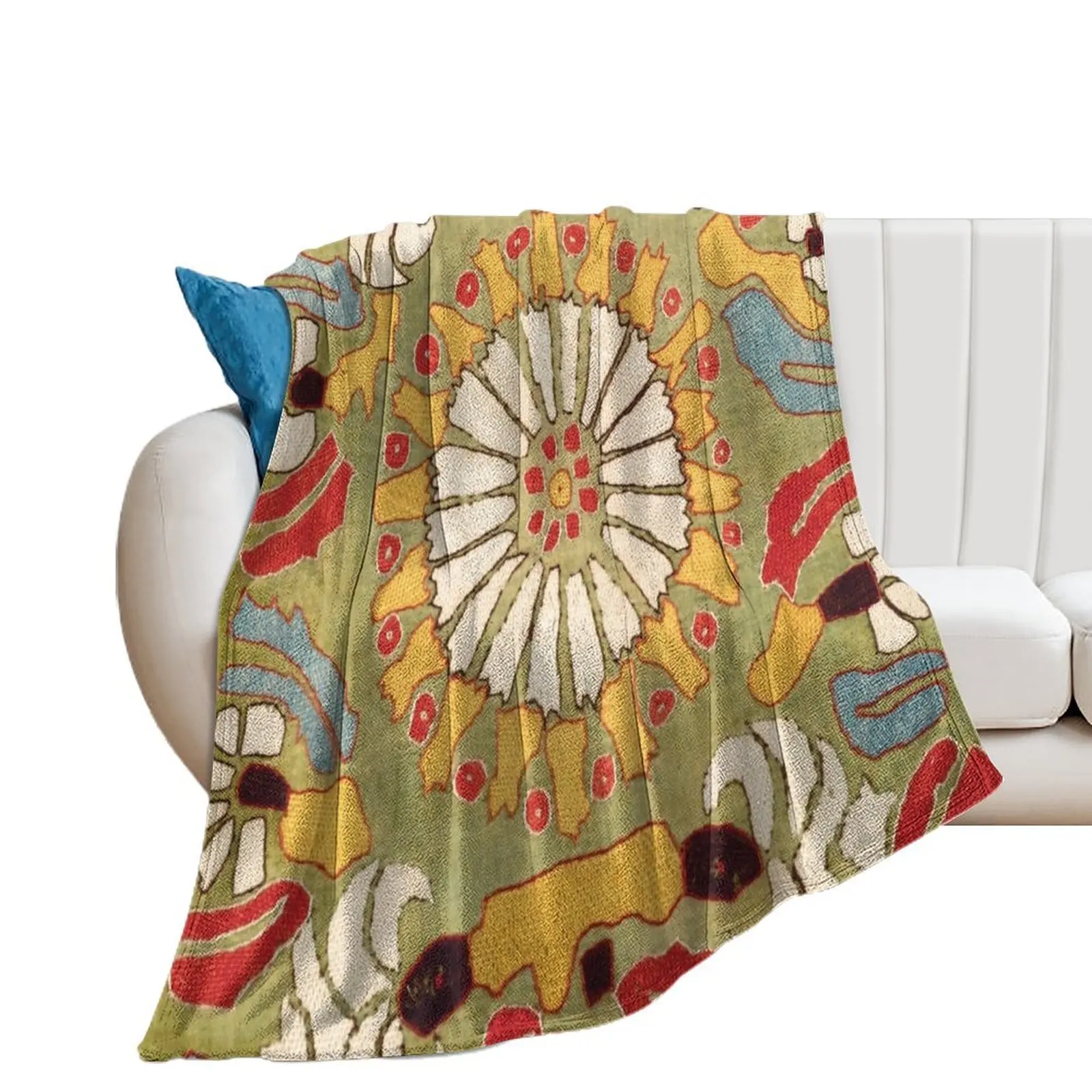 Vintage Bohemian Suzani 10 Throw Blanket Soft Plaid blankets ands Furry Blankets