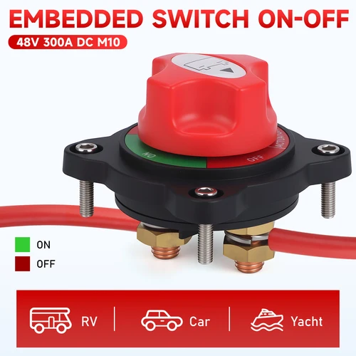 Imagen 2 del producto CNSPEED 300A 12-48V 2 posiciones M10 interruptor de masa de batería marina para coche interruptor de corte de batería interruptor de desconexión de batería para barco