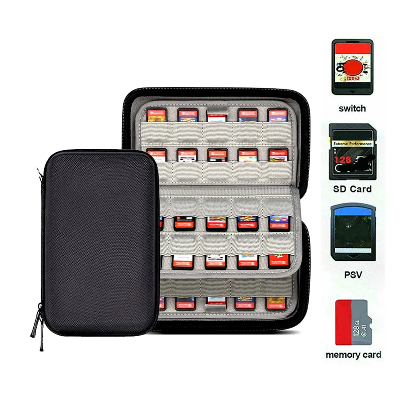 

80 Game Case Memory Card Holder Storage Bag Carrying Pouch Organizer for Nintendo Switch/Vita /SD Card Cartridge