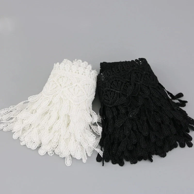 (1 yards/roll)70mm White black Silk Net Lace Fabric Ribbons Trim DIY Sewing Handmade Craft Materials